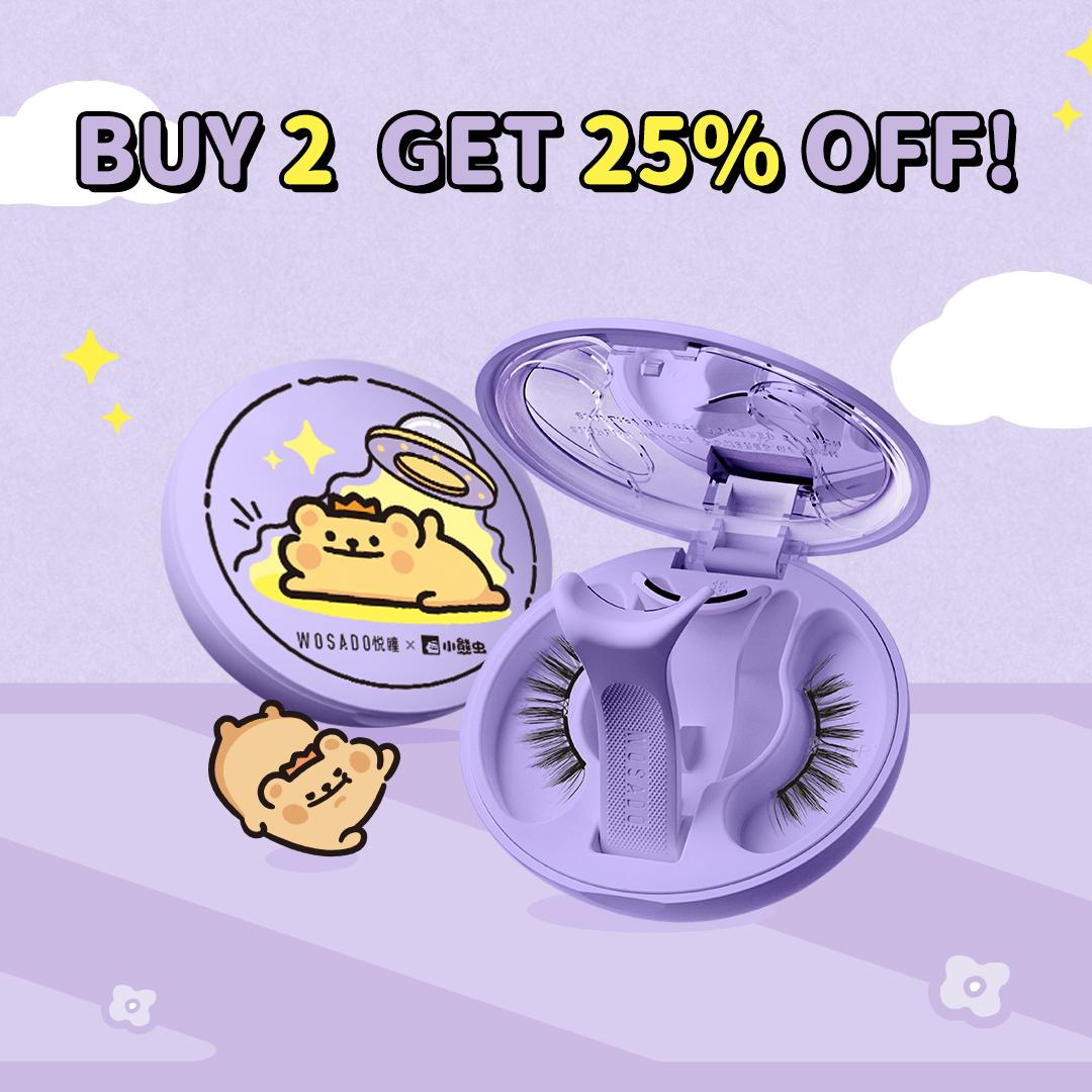 Wosado 2 Pairs Magnetic Eyelashes Bundle – Soft, Reusable, Glue-Free, Waterproof Natural Lash Set