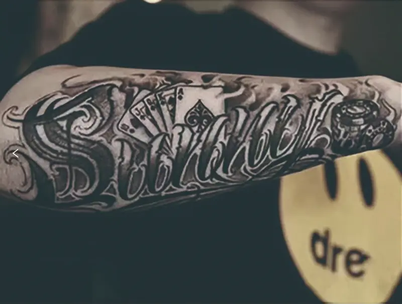 ThaiGoth SummerVibe Arm Tattoos - Waterproof Thai Herbal Ink, 26 Mini Gothic Letters, Viral 2025 Festival Glow