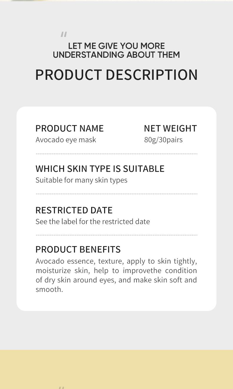 [ZOZU Authorized Store]Avocado & Gold Eye Mask – Use Avocado Eye Mask During The Day And Gold Eye Mask At Night – Natural Moisturizing Eye Mask, Reduces Puffiness, Soothing Dry Skin, Eye Care Product For Daily Use