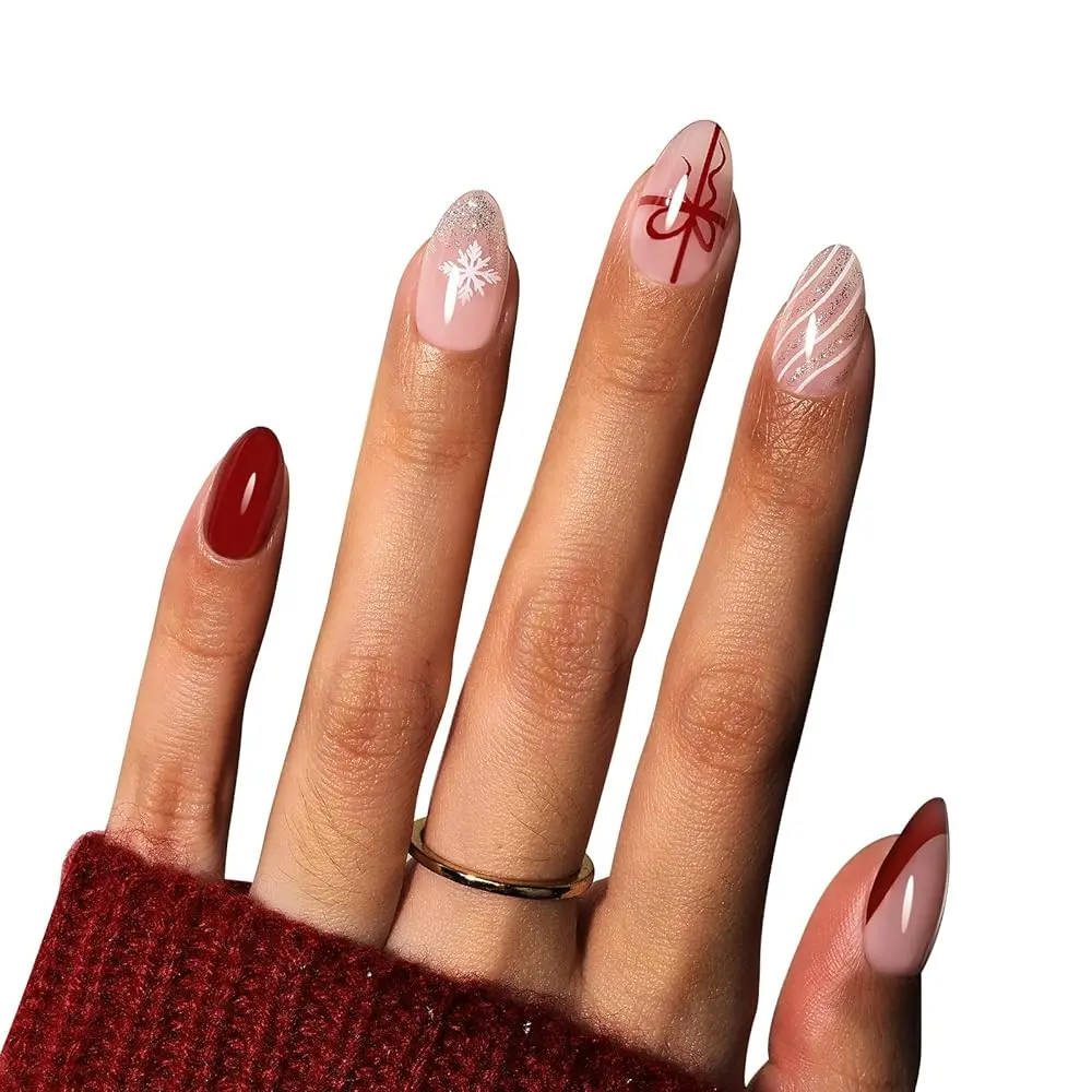 Short Almond【Fire & Snow】16Sizes 32Pcs