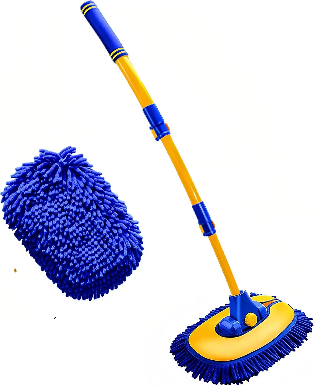 【DealsForYouDays】43'' Long Handle Car Wash Mop, Microfiber Car Wash Brush, Cleaning Brush with Extension Rod, Ergonomic, Car Washing Kit, Detailing Products, Car Valeting Kit, Auto Accessories, Car Detailing Tools, Windshield Cleaning Tool!