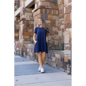 Kacey - Navy Swing Dress