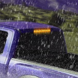 Partsam 2Pcs 17 Inch Amber Led Truck Trailer Light Bar 40 LED Clear Lens Dual Row, Clear Yellow 17" Sealed LED Waterproof Submersible Turn Tail Clearance Marker Identification Truck Trailer Light Bar