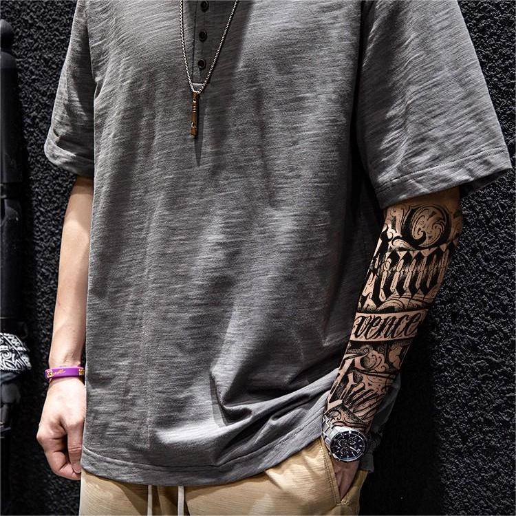 36 Sheets Large Black Temporary Tattoo Stickers with Tribal Wolf Tiger Lion Skull Designs for Men Women 12 Big & 24 Tiny Fake Tattoos for Arms Chest Shoulders