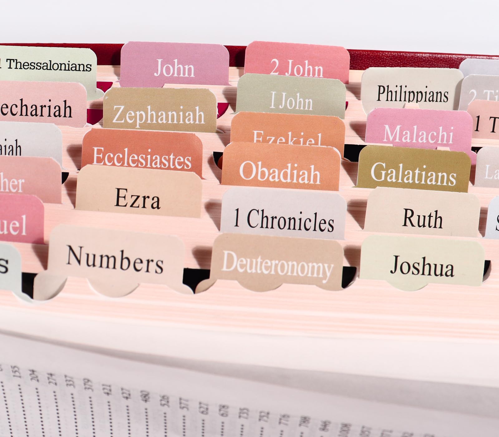 Bible Tabs for Bible Book Markers Pastel Paper Index Tabs for Men's Bible Study Journaling Supplies 66 Pre-labeled Tags 24 Blank Tags Ultra-thin Durable Material Strong Adjustable Adhesive Perfect Christian Gift for Youth Teens