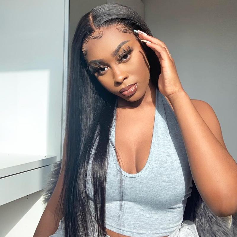 FORGIRL FOREVER 9x6 Wear Go Glueless Wig Ready to Wear Straight Wig Pre-Cut HD Lace Wig 180% Pre-Plucked Human Hair Lace Front Closure Wig