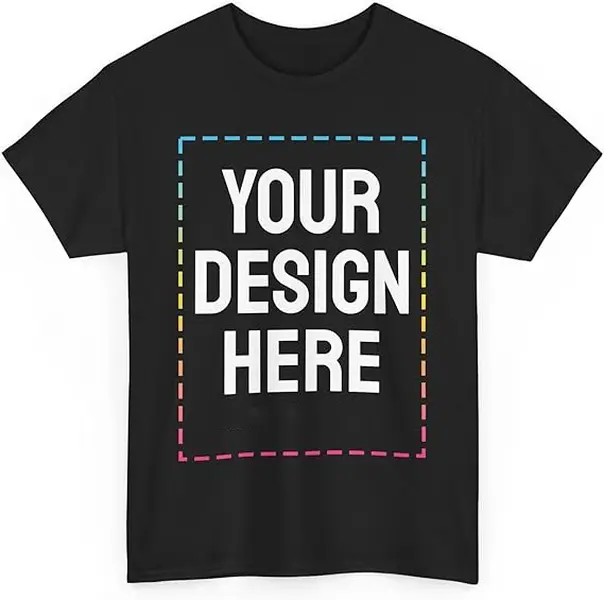 Men's Custom Print Cotton T-Shirt - Short Sleeve, Crew Neck, Top, Custom Print Look, Personalized Logo/Image Artwork, Machine Washable, Casual Tshirt (Fits Women Too)