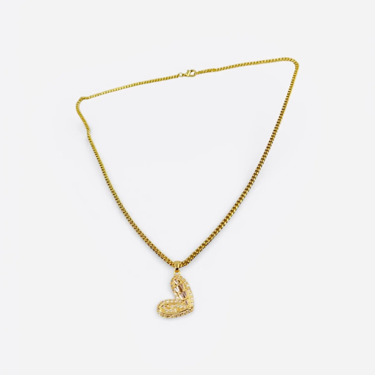 Zirconia Heart Necklace 18K Gold Plated