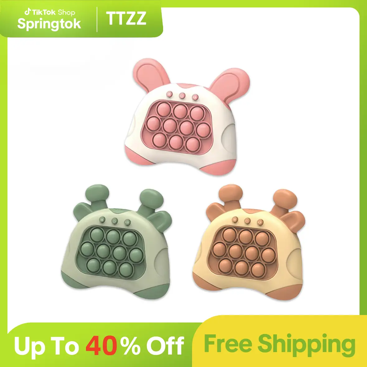 TTZZ Fast Push Game, Quick Push Pop Game, Pop Pro Light Up Fidget Toys,Quick Speed Fast Push Puzzle Game Console Bubble Stress Relief Decompression Toys Handheld Game Toy for Kids 3-12 Years pop it