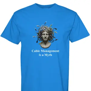 "Cable Management is a Myth" Glitch Art Tee - Comfort Colors Vintage Wash - Funny Sysadmin Shirt - Network Engineer Gift