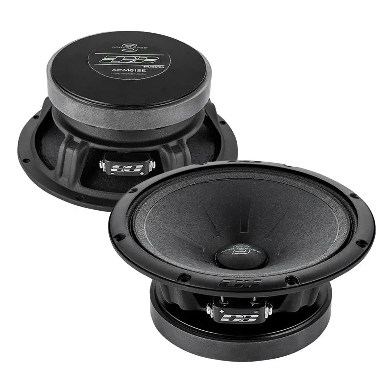 Apocalypse AP-M61SE 6.5" High-Efficiency Midrange Car Speakers Pair - 1.25" Voice Coil Size, 130W RMS, 260W Max High Output, 100.6dB Sensitivity, 100-15500 Hz, Ferrite, Paper Cone, Clean Midrange Detail, for Custom Door Panels, Daily Installations