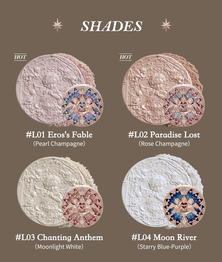 Flower Knows Little Angel Collection Embossed Highlighter, shimmer, makeup, cosmetic, silky, longlasting, dealsforyoudays