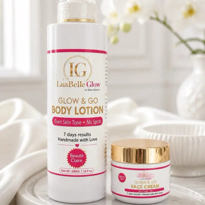 Super 7D Extra Brightening Glow & Go Body Lotion & Glow & Go Face Cream Blanche Neige Undertone Shades Brighter Moisture Skin Repair Radiant Moisturizing Hydrate( 2 pieces )