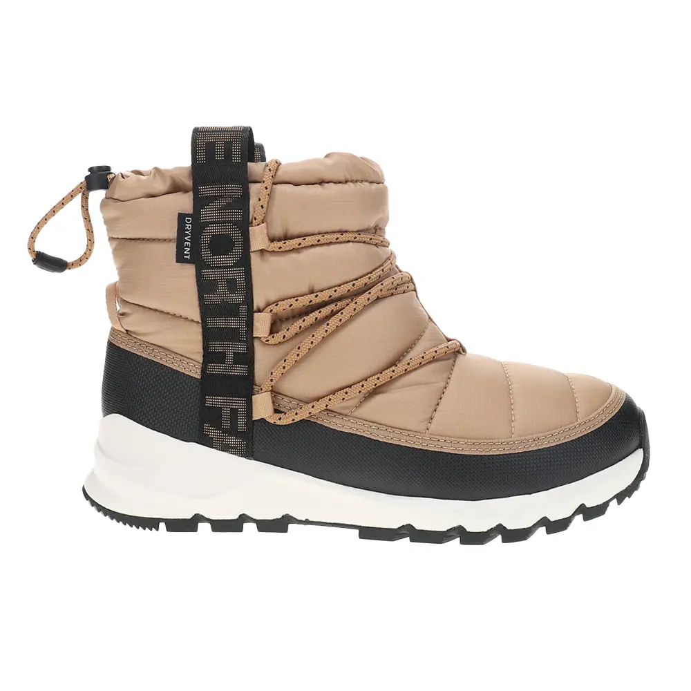 The North Face Womens Thermoball Lace Up Waterproof Winter Casual Boots Ankle - Beige