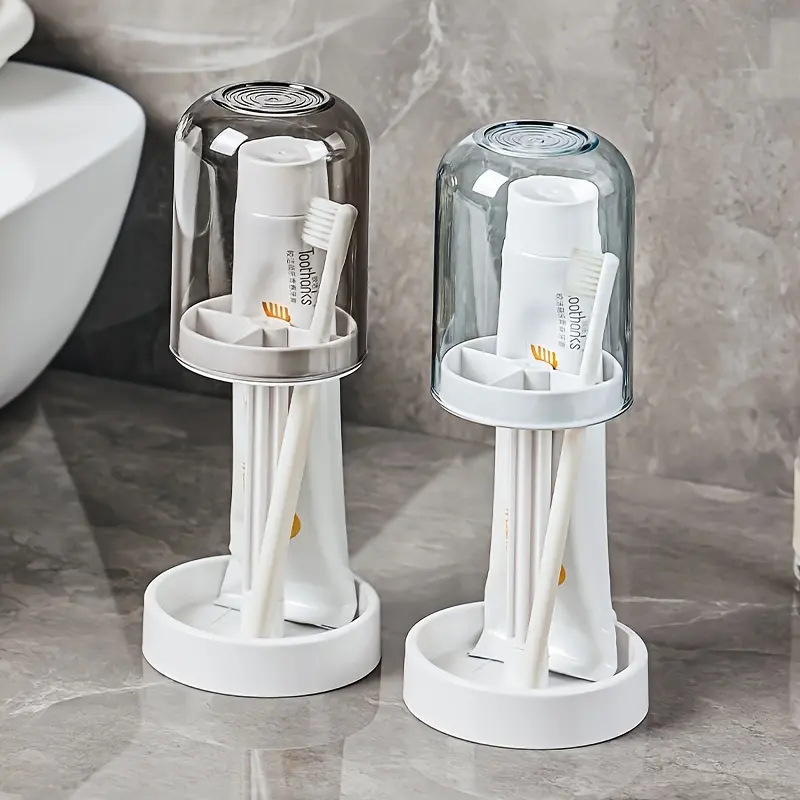 Waterproof Modern Toothbrush Holder - Wall-Mounted Bathroom Organizer, Space-Saving Shelf, Cosmetics Storage, Ideal for Sink Use, Modern Toothbrush Holders