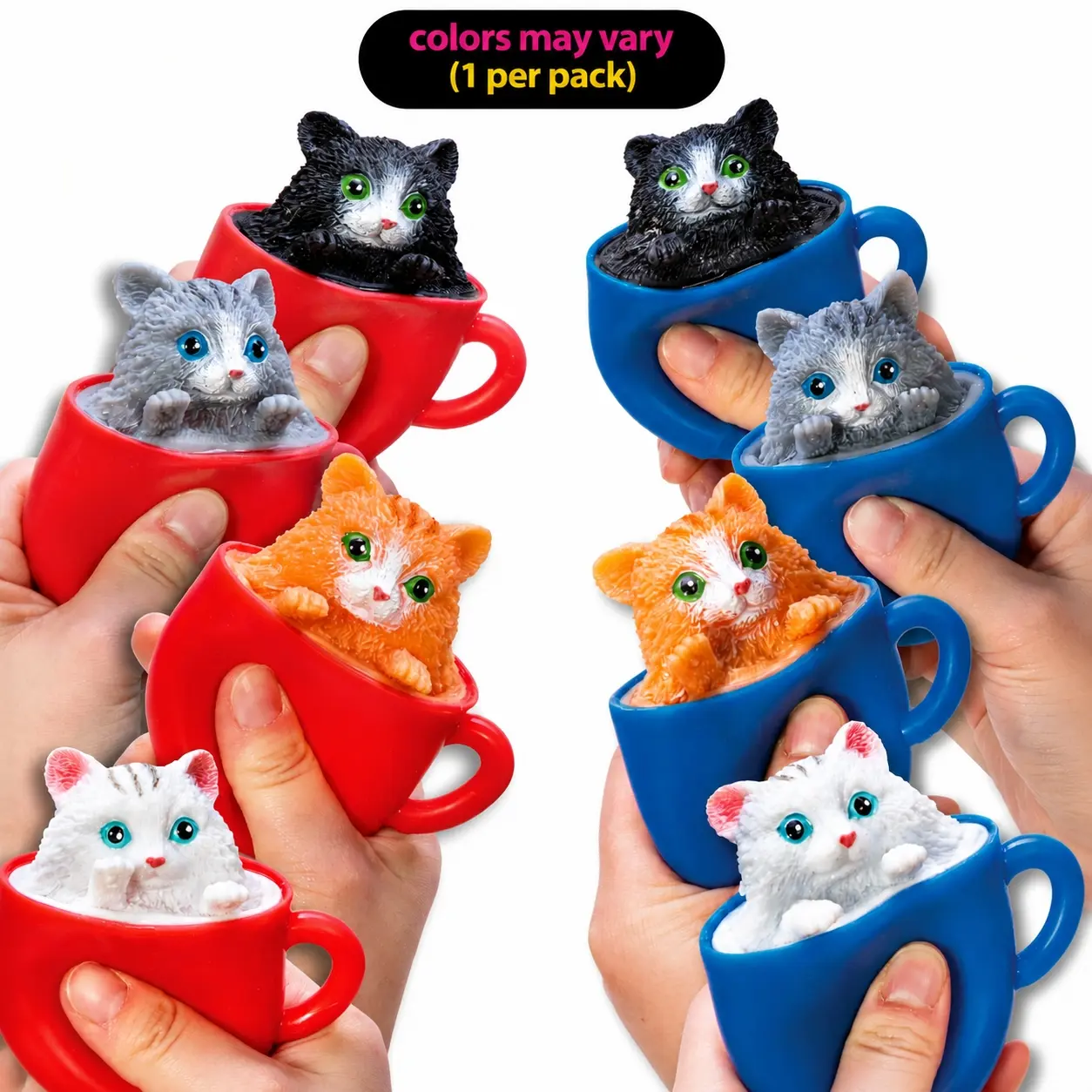 Schylling Pop & Play Collectible Surprise Toys – Kitties, Pups, Squirrels, Dinos & Unicorns | Squeezy & Pop-in-a-Cup Fun for Kids(Pack of 1)