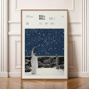 Kill Bill Vol 1 Poster, Minimalist Tarantino Print, Mid Century Modern Wall Art, Uma Thurman Movie Poster