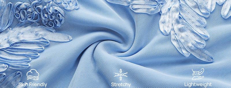 ZESICA Women's Summer Strapless Floral Midi Dress 2026 Bodycon Mesh Tube Wedding Guest Cocktail Party Long Dresses