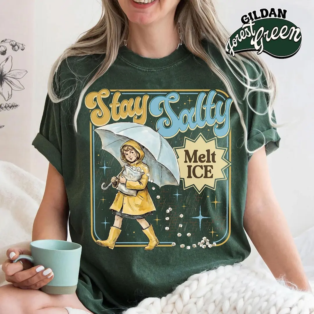 [Comfort Colors] Subtle Anti Ice Stay Salty Protest T-Shirt, Keep Ice Out, Pro Immigration, Anti Trump Shirt, Melt Ice Shirt