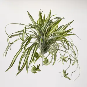 Lifelike Spiderette Houseplant Faux Spider Plant Bush Spray - 24"
