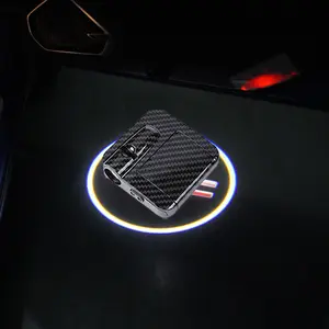 "2pcs GMC Universal Carbon Fiber Door Welcome Lights - Stylish LED Door Projector Lights for GMC Models, Easy Installation, Durable Design, Enhances Vehicle Aesthetics - Perfect Upgrade for GMC Trucks & SUVs"(Battery Not Included)