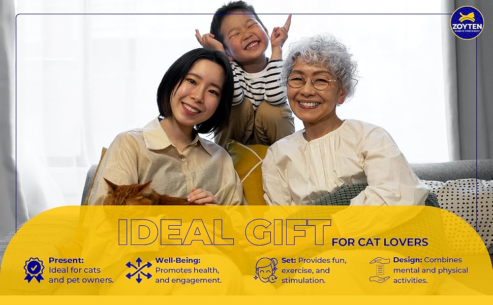 Cat Toy Wand Auto Interactive Toys for Indoor Cat 10 in 1 Hands-Free Natural Bird Feather Ball Toys, Suction Cup Pet Dancing Playing Toy