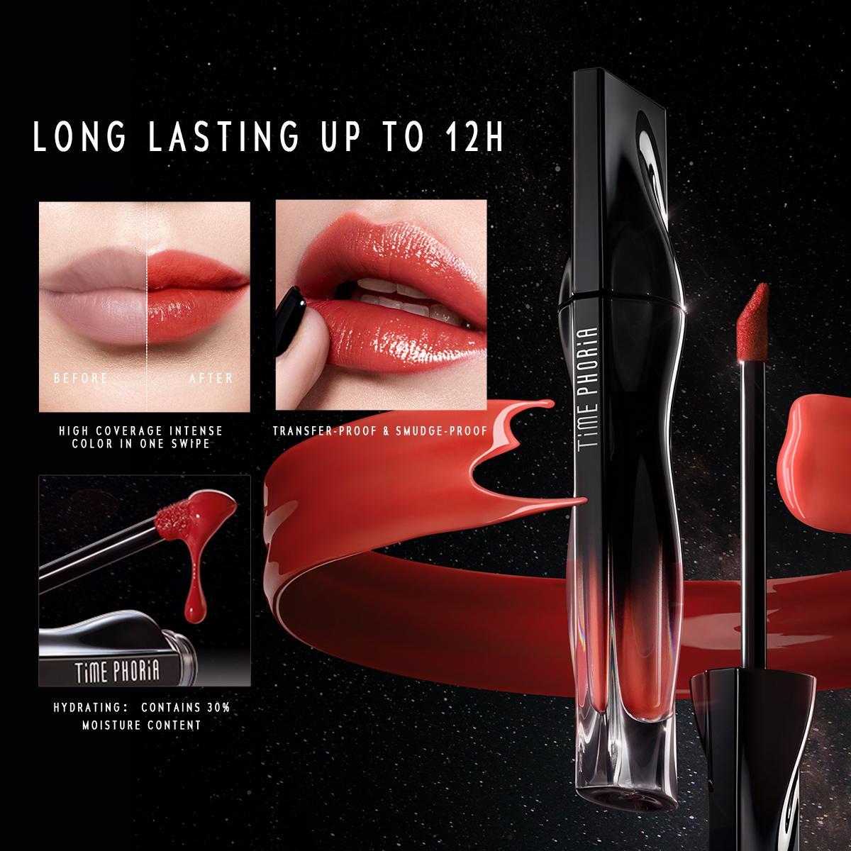 [TIMEPHORIA Hero Lip Stain] Stellar Dust Lip Stain 5ml - High Coverage Lip Tint & Gloss with Glassy Finish & 30% Moisture Content for Flawless Makeup Look