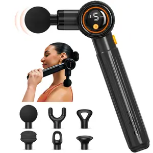 NAPRE Massage Gun with Extension Handle & 3 Adjustable Angles,Deep Tissue Back Massage for Neck/Shoulders/Waist/Legs/Body Pain Relief,Handheld Percussion Muscle Massager,6 Heads & Silent,Gift