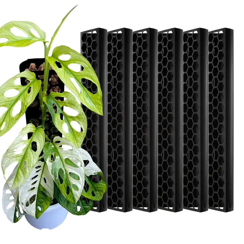 4/6 Pack Durable Plastic Moss Poles for Monstera, Aroid Climbing Plants - Reusable, Adjustable Height Stackable Plant Support Stakes for Indoor Pothos, Philodendron, Sphagnum Moss Compatible, Ideal for Beginners, 4 Pack, Rust‑Free Plastic
