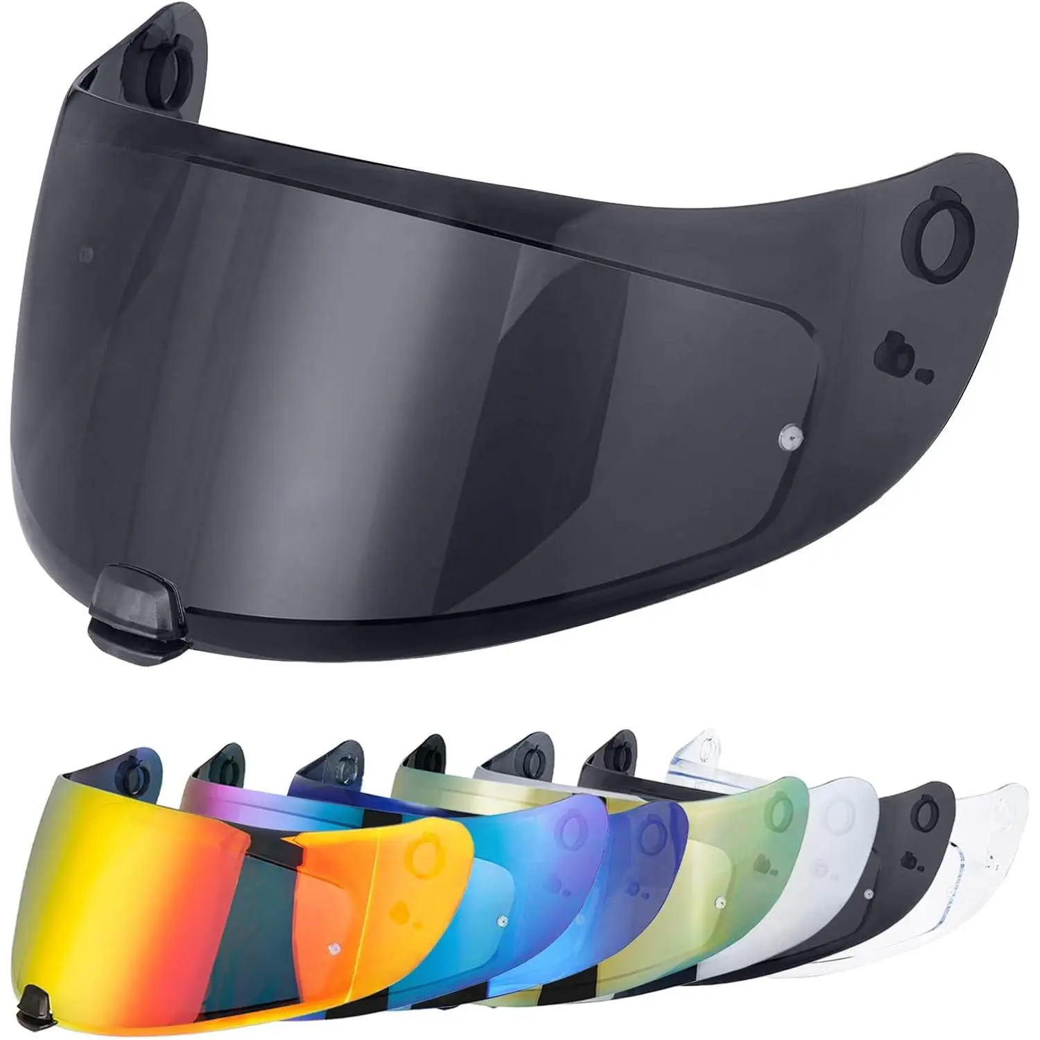 VCOROS C70 Motorcycle Helmet Visor Shield - Non-Fog, Anti-Scratch, Dust-Proof, UV Protected, 1 Size, Chrome Gold, Easy to Install, for Night Riding, Compatible with FG-17, FG-ST, IS-17, HJ20M Full Face Helmets, Black Accessory (Multiple Colors Available),
