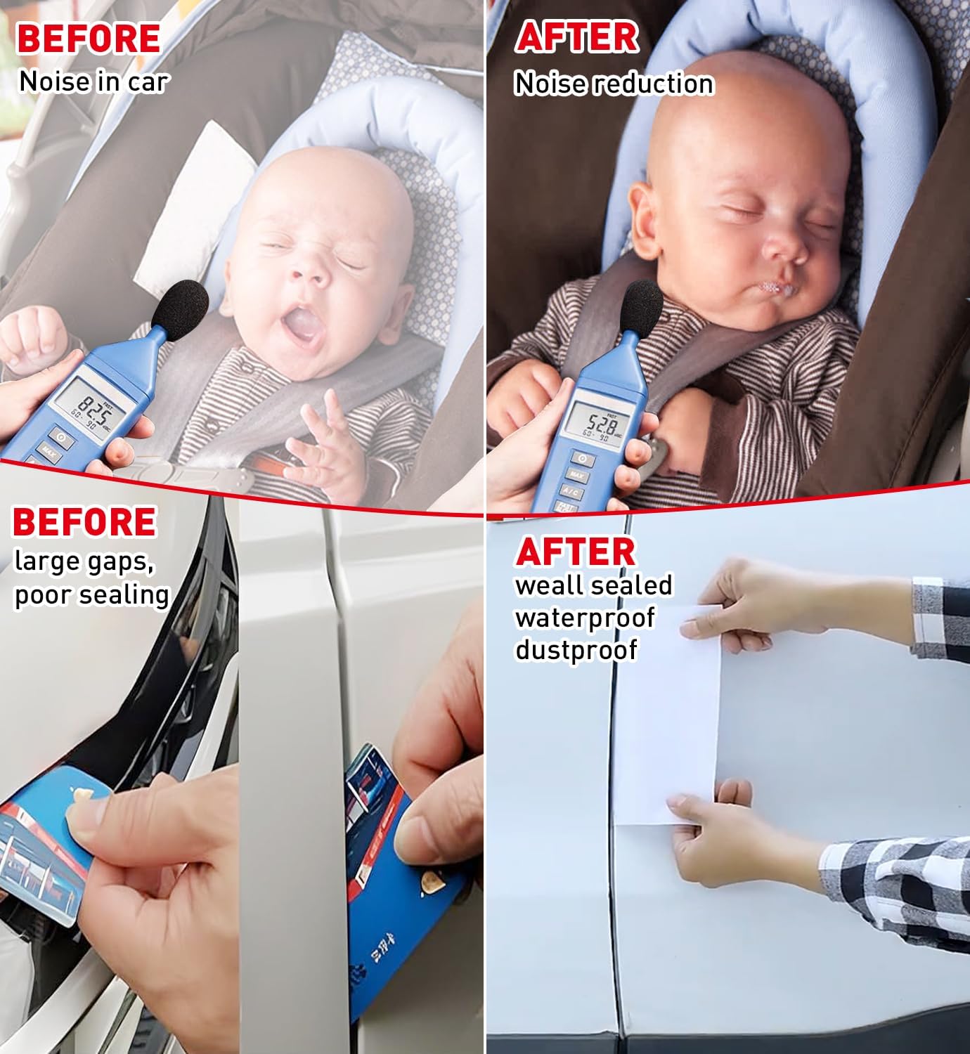 52.5Ft Car Door Seal,Thickened Rubber Automotive Weather Stripping for Hoods,Trunks,Windows,Universal Soundproof Car Weather Stripping Car Accessories for Most Car,Truck,SUV