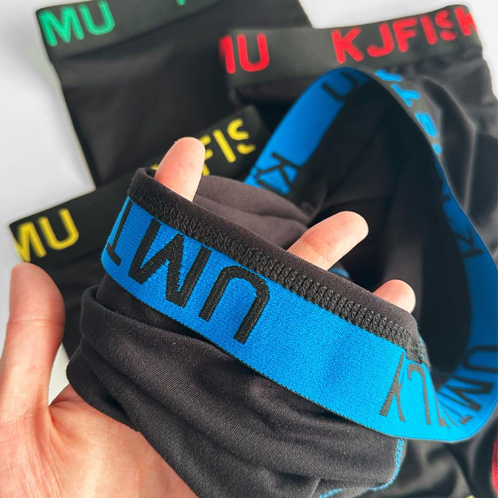 12/8/4 Pack Men's Boxer Briefs - Solid Color with Fine Stripe Design, Men's Long Boxer Briefs (Breathable Polyester Blend, Comfortable Fit, Machine Washable, Random for Teens and Adults) - KJFISTMU Basketball and Cycling Protective Denim