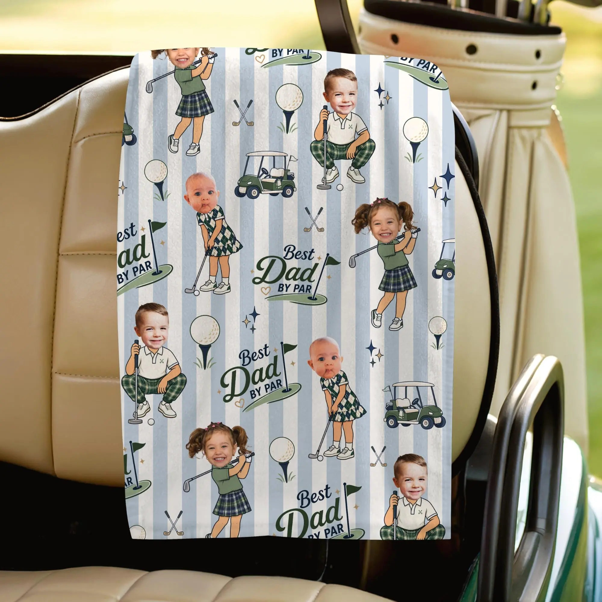 Personalized Golf Towel, Custom Photo Dad Gift from Kids, Father's Day Golfing Keepsake Personalized Golf Towel, Custom Photo Dad Gift from Kids, Father's Day Golfing Keepsake