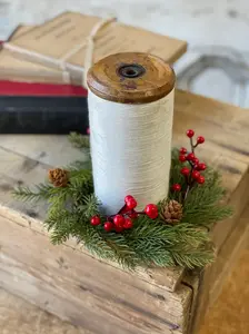 White Spruce with Berries Candle Ring | 8"