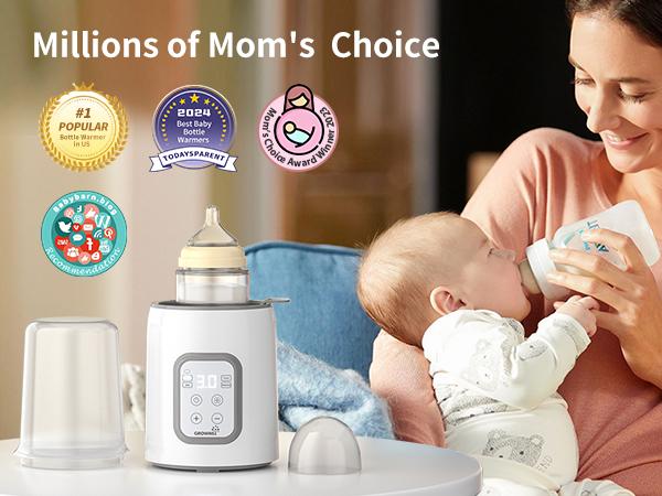 Grownsy 8-in-1 Baby Bottle Warmer with Timer, Fast Milk Warmer for Breastmilk or Formula, Accurate Temp Control, Fits All Bottles