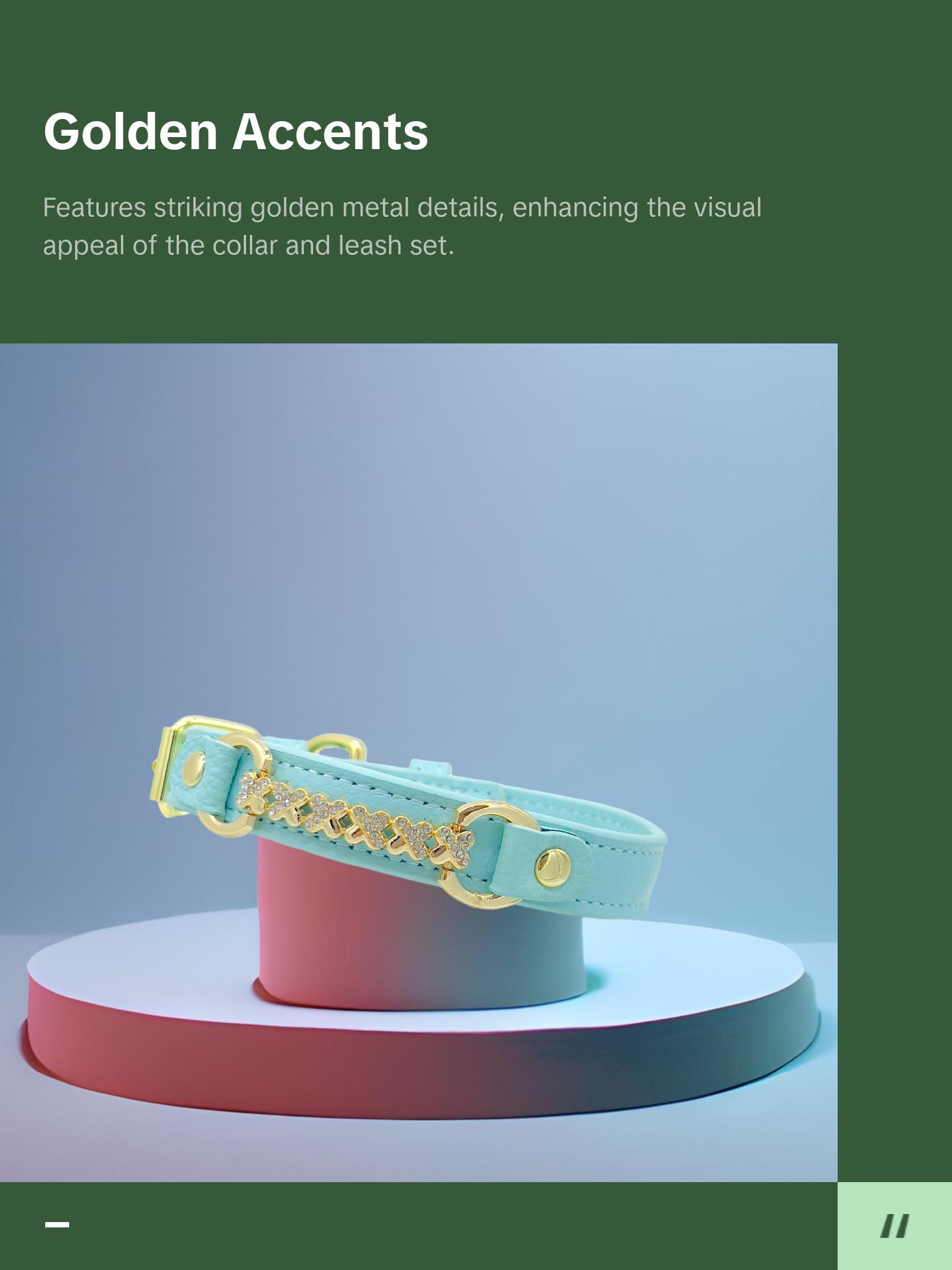 MAXIMA Handmade Leather Dog Collar (Orange and Turquoise)