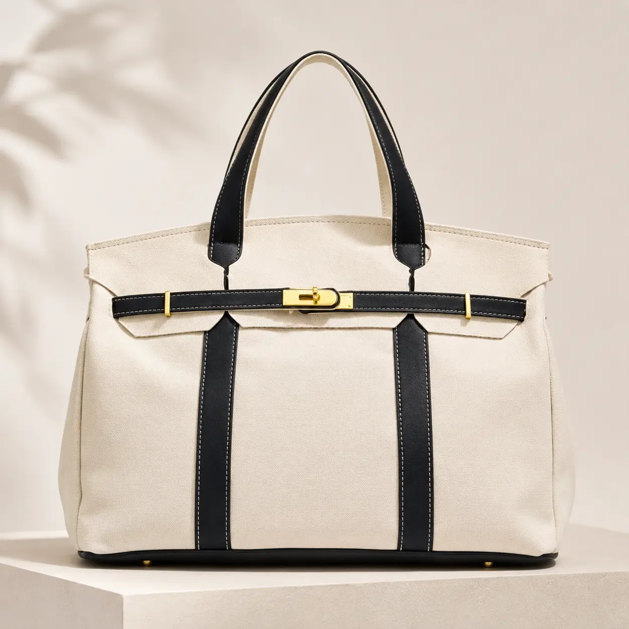 2026 New Arrival Women's Canvas Tote Bags, Luxurious Niche Color-Blocked H Handbag, Spacious Lightweight Commuter Bag with Intentional Distressed Look for Sports & Outdoor Shoe Storage