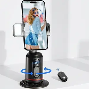 AI Auto Face Tracking Tripod 360° Rotating Auto Tracking Phone Stand, No App, Phone Camera Stand with Remote and Gesture Control, Rechargeable Smart Shooting Stand for Live Video Recording  Selfie Stand Accessories Used For Smartphone Cellphone Mobile