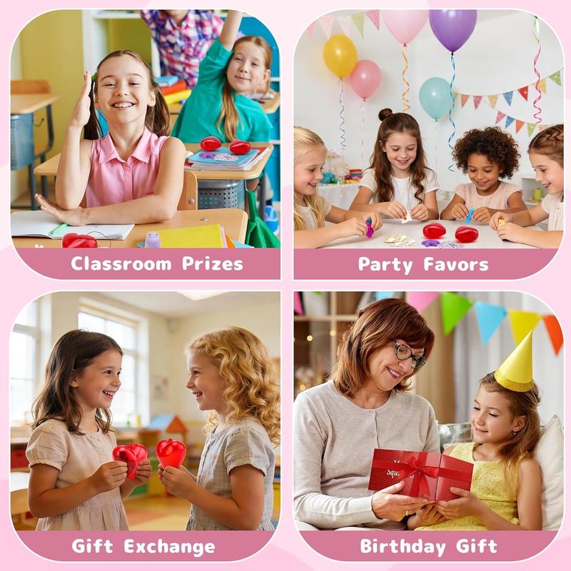 30 Pack Kawaii Mochi Squishy Party Favors – Valentine’s Day Mochi Squishy Gift Set with Cards, Heart Case Squishies for Kids Valentine Day Gift Exchange, Classroom Prizes & Party Favors