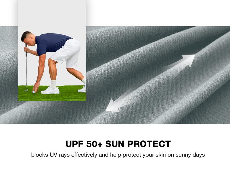 G Gradual Men's Golf Shorts with 5 Pockets 11" Inseam Stretch Quick Dry Casual Work Dress Shorts for Men