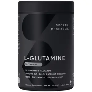 Sports Research L-Glutamine - 5 g Fermented Glutamine Powder Per Serving - 17.64 oz