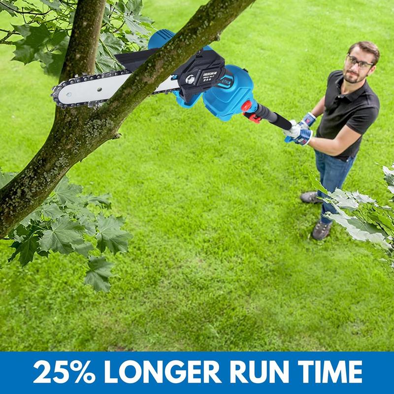 3 in 1 Cordless Pole Saw & Mini Chainsaw  Garden Scissors with 2 Batteries, Power Electric Polesaw for Tree Trimming, Chain Saw with Extension Pole, Limb Branch Cutter Pruner Outdoorfun