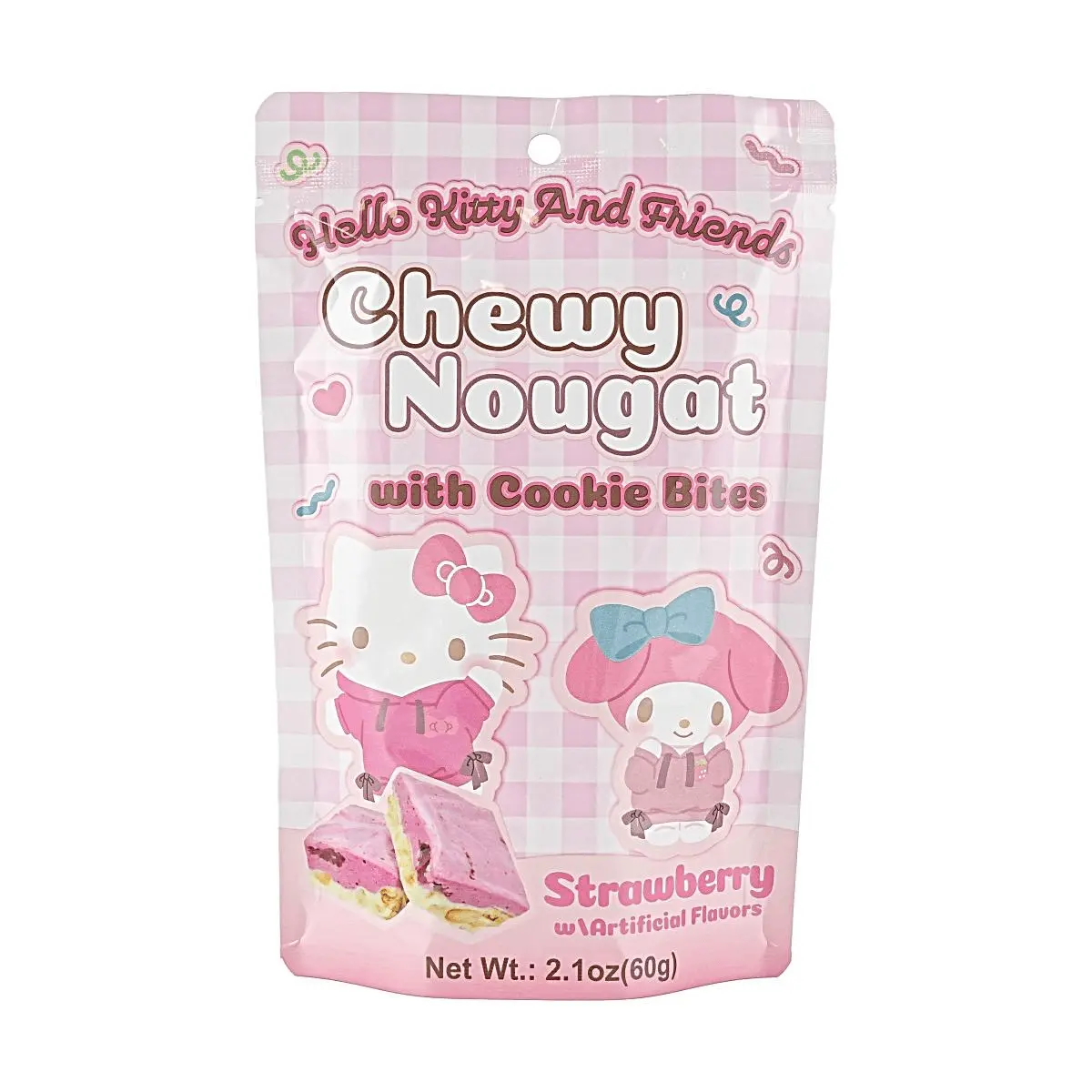 Sanrio Strawberry Snow Crisp 60g - Hello Kitty & My Melody Taiwan Edition Nougat Cookies