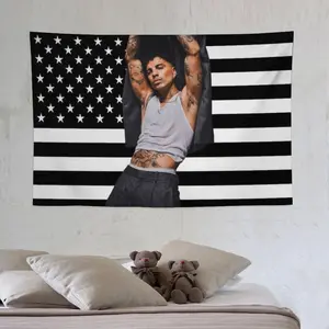Rauw singer Alejandro Tapestry flag wall hanging art home decoration durable lightweight washable suitable for living room bedroom holiday gift Dorm Modern Stripe Design Decorative, bedroom decor mens room decor cheap bedroom decor trippy room decor
