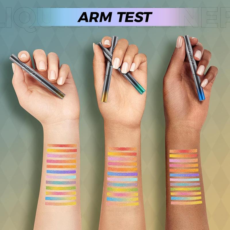 Liquid Eyeliner,Waterproof Eyeliner,6 Colors Chameleon Glitter Eyeliner Liquid Liner Set,Metallic Shades Multichrome Eyeliner Pen,24H Long-Lasting Anti-Smudge Eye Makeup Gifts for Girl