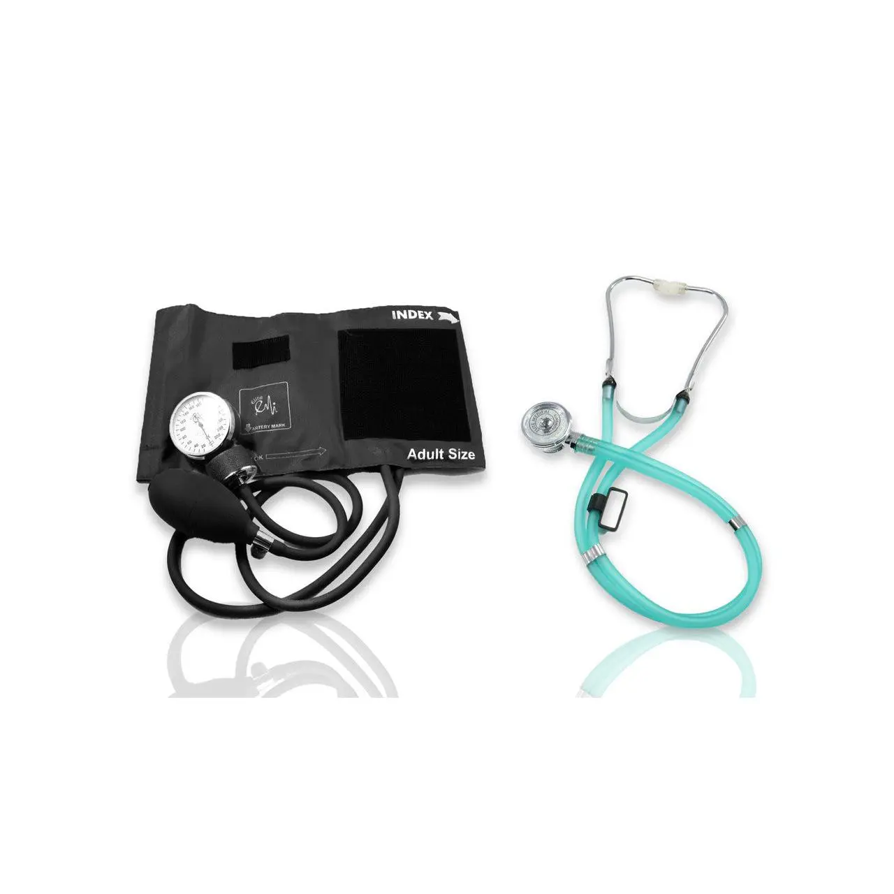 EMI Sprague Rappaport Stethoscope & Adult Blood Pressure Aneroid Sphygmomanometer Cuff kit Set # 340