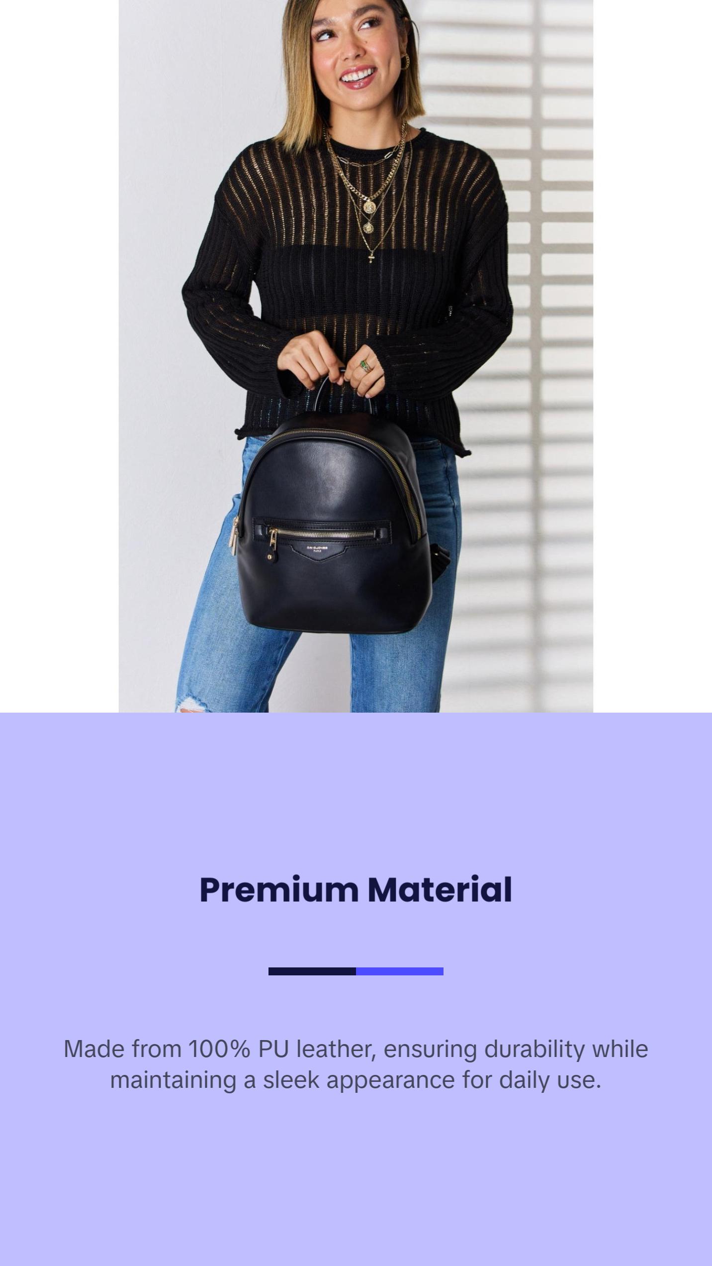 David Jones PU Leather Backpack