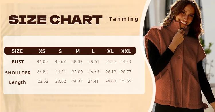 Tanming Women's Warm Fleece Vest Casual Sleeveless Button Down Sherpa Jacket Springfresh Outerwear with Pockets Tanming Women's Warm Fleece Vest Casual Sleeveless Button Down Sherpa Jacket Springfresh Outerwear with Pockets