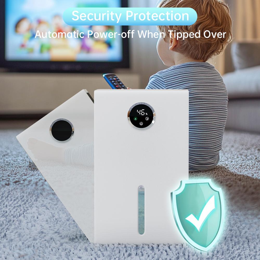 Smart Portable Universal Dehumidifier for Indoor Use - 7 Color-Changing LED Lights, 40oz Moisture Removal, Touch Screen, 30db Near-Silent, Energy-Saving, Modern Defrost Safety, Tip-Over Power Cutoff for Home Bedrooms Smart Portable Universal Dehumidifier for Indoor Use - 7 Color-Changing LED Lights, 40oz Moisture Removal, Touch Screen, 30db Near-Silent, Energy-Saving, Modern Defrost Safety, Tip-Over Power Cutoff for Home Bedrooms