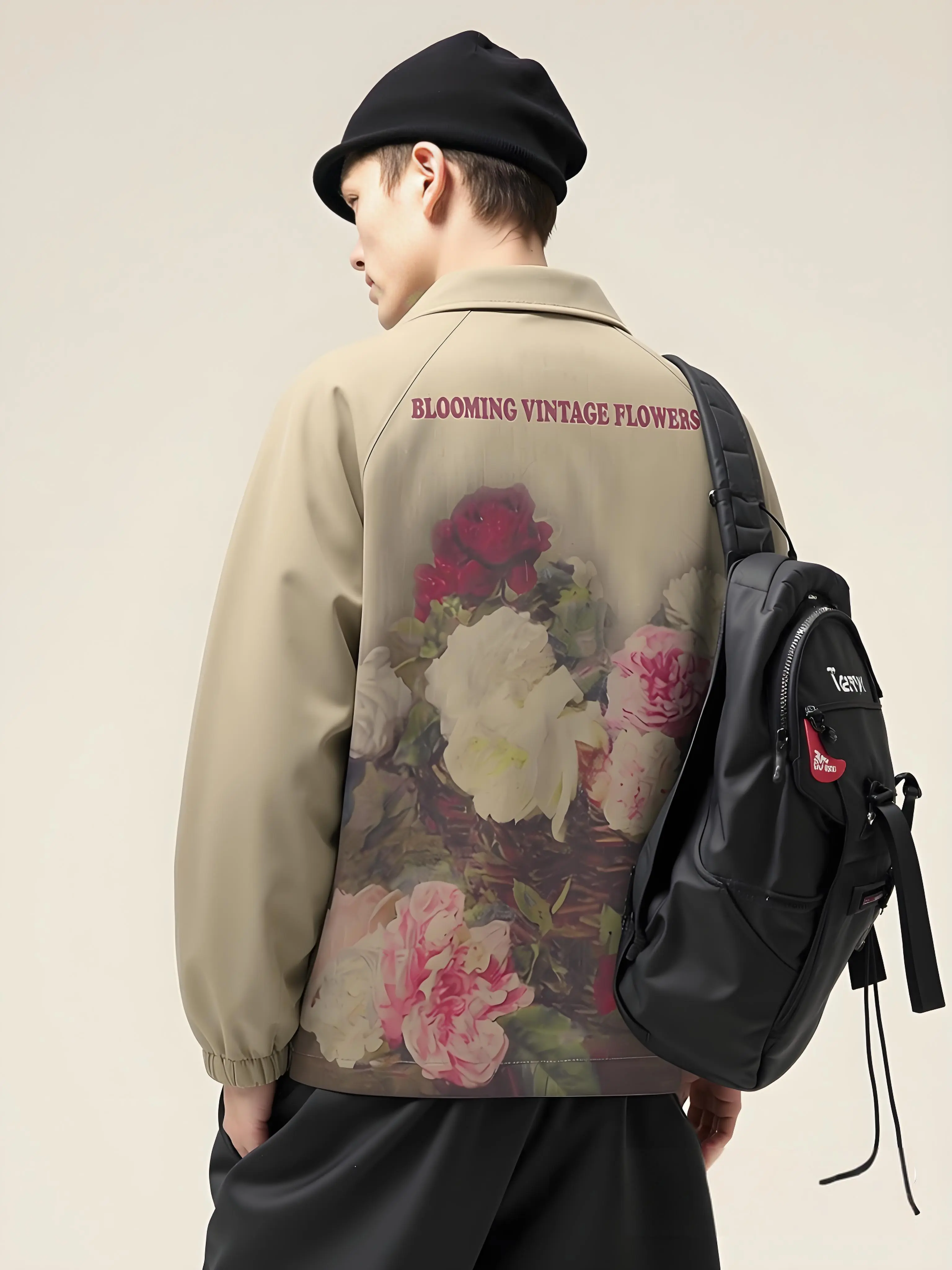 Men’s casual long-sleeve , retro style, lightweight business blazer with zipper, softshell material, classic design, square lapel collar anorak jacket men essential distressed bomber polyester clothes superior quality outdoor coat print zip neuter